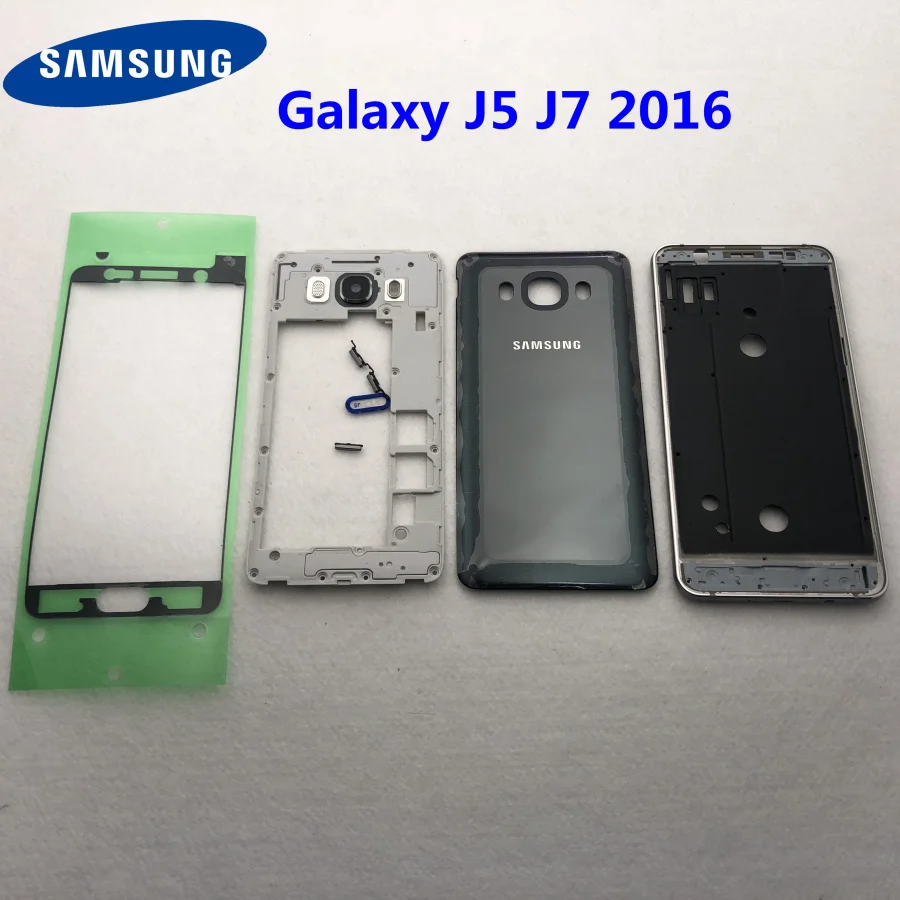Для Samsung Galaxy J5 J510 J7 J710 2016 полный корпус чехол средняя рамка + задняя крышка J510F J710F