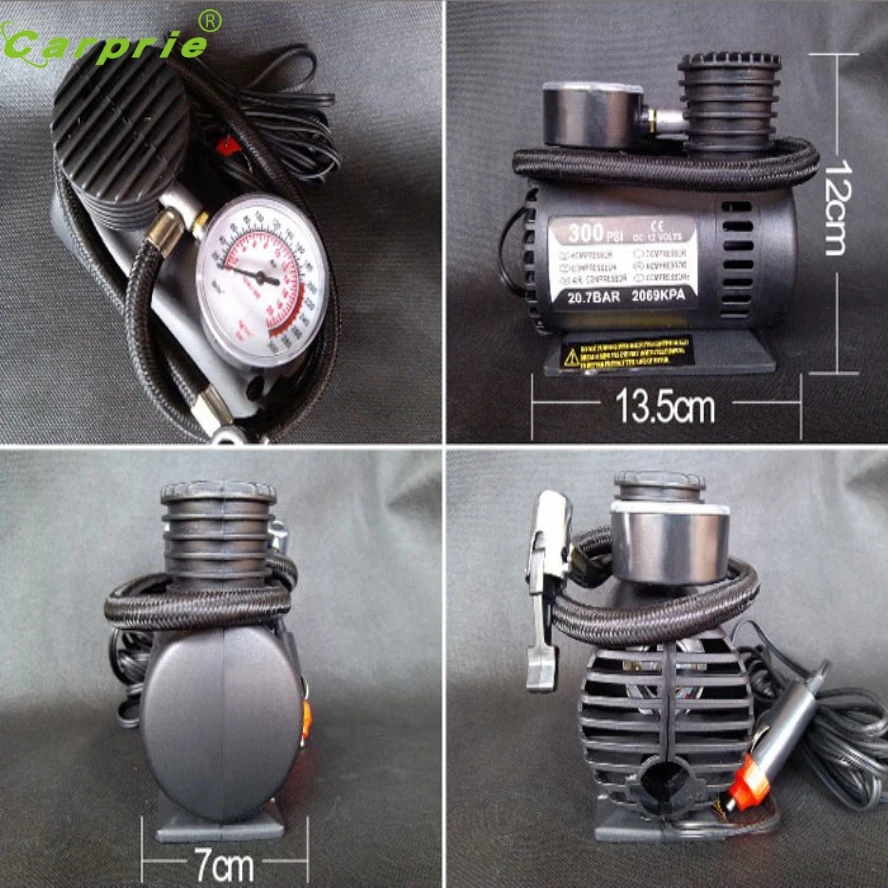 Новое поступление Портативный 12 В Авто электрический воздушный компрессор шин насос 300 фунтов/кв. дюйм для автомобиля мотоцикла
