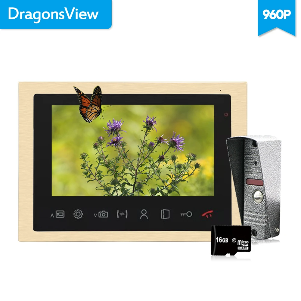 Dragonsview Home Intercom 10 Inch Large Screen Video Door Phone Video Intercom System AHD 960P Motion Sensor Call Panel Camera