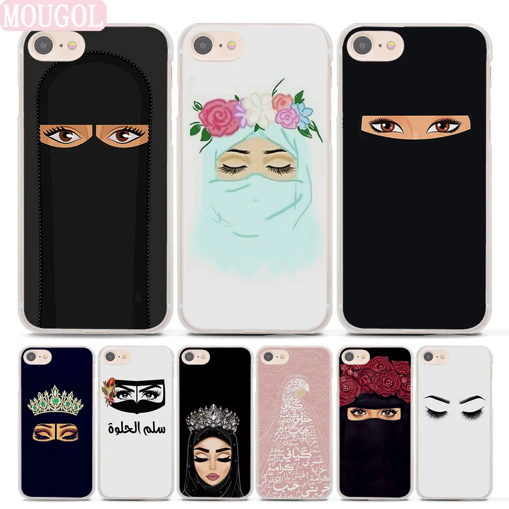 

Arabic Muslim Hijab Girl Islamic Gril Eyes Phone Case Cover For Apple iPhone 7 8 Plus 6 6s Plus X XS XR XS MAX case cover