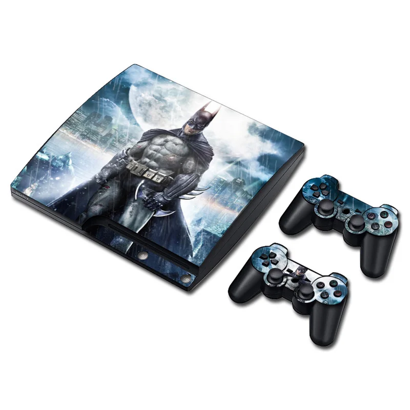

For PS3 Slim Console Vinyl Skin + 2 PCS Controller Skin Stickers Batman Design