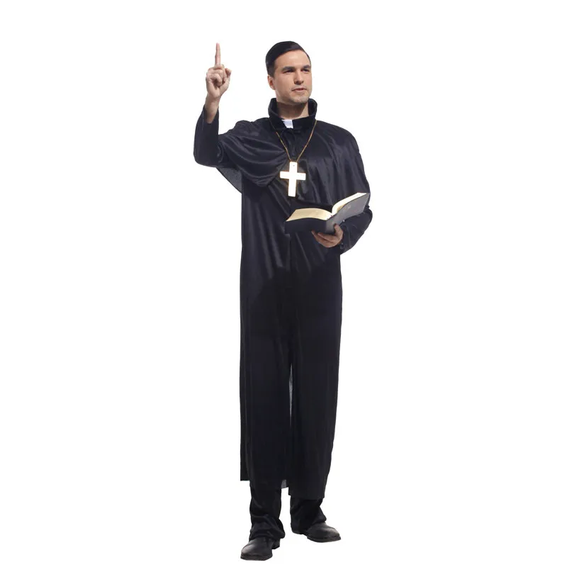 missionary Rason Father party performace Halloween clothes|priest costume|b...