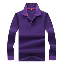 Новинка, мужские рубашки поло с длинным рукавом, модные, чистый цвет, хлопок, облегающие, деловые, повседневные, мужские рубашки поло, футболки, M~ 3XL AF8888