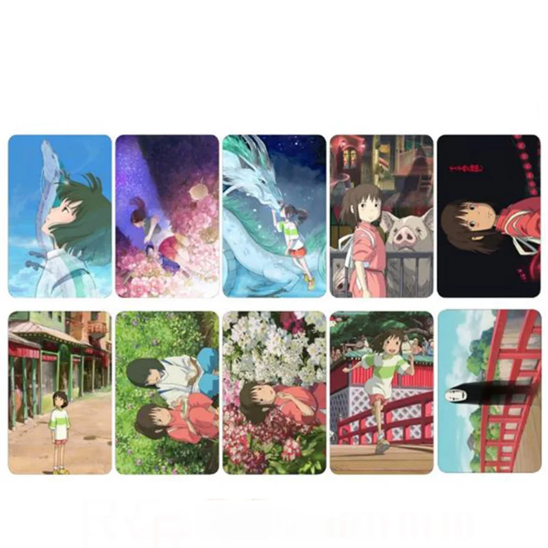 

10 Pcs/set New Hayao Miyazaki Spirited Away Stickers Toy Anime Souvenir Card Sticker DIY Self-Adhesive Classic Toy