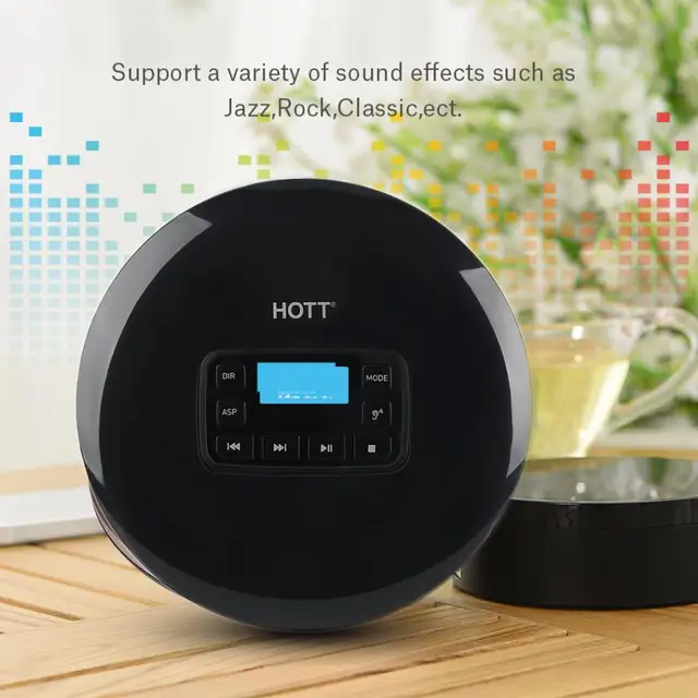 HOTT Portable LCD Display Audio Music Travel CD Player CD-R CD-RW MP3 with Earphone