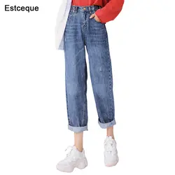 Новые простые узкие джинсы женские винтажные стильные джинсы женские с высокой талией узкие обтягивающие брюки женские брюки с эластичным