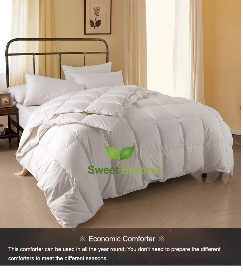 Deluxe White Goose Down Year Round Comforter Insert Four Seasons