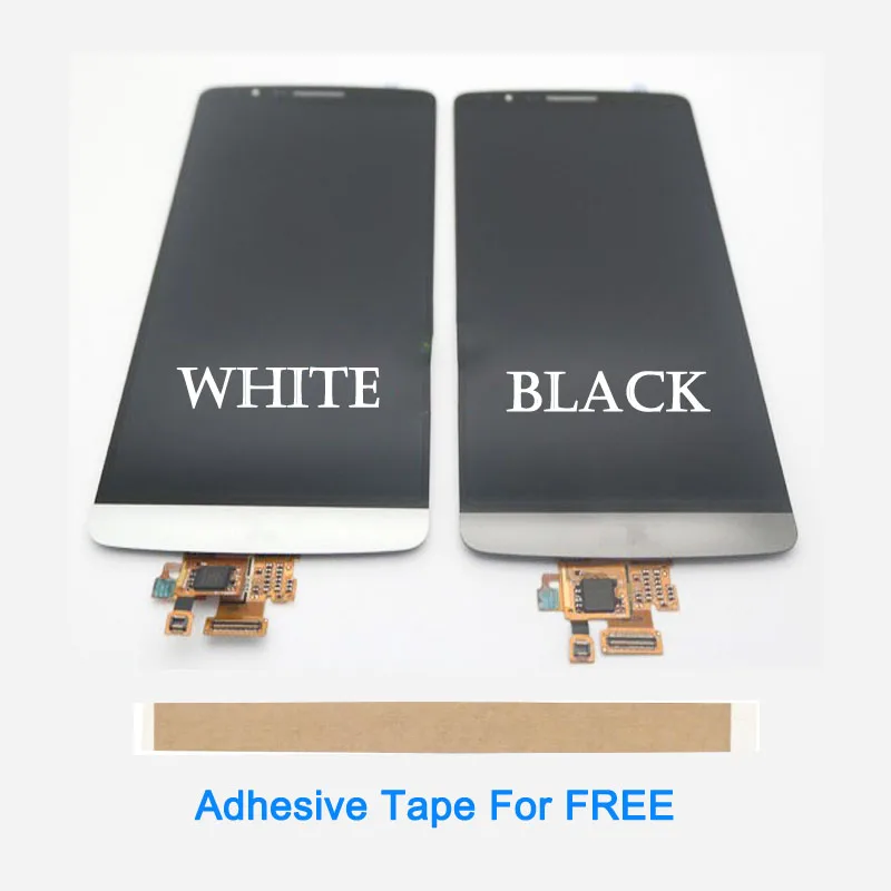 

For LG G3 D850 D851 D855 LCD Display With Touch Sensor Glass Digitizer Assembly White Black Color With Tape