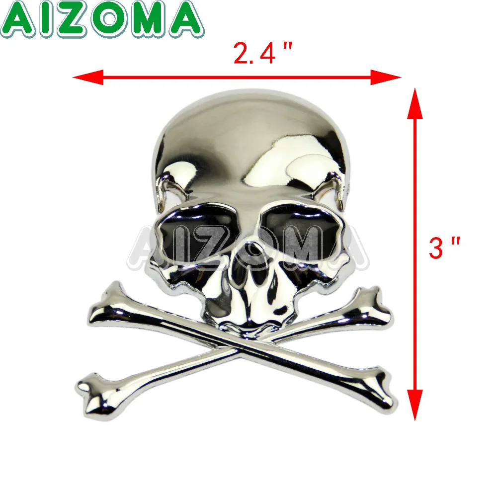 3D Наклейка Универсальные Автомобильные мотоциклы высококачественный нержавеющий флажок из алюминиевого сплава череп наклейка с изображением скелета для Harley Chopper Bobber на заказ