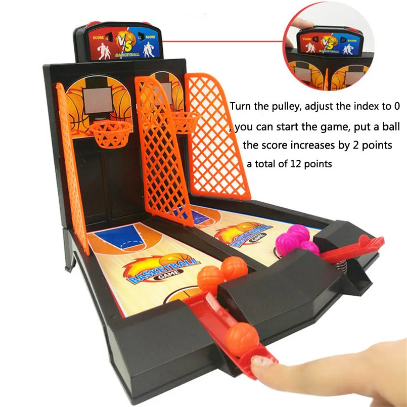price reduction  Mini Desktop Finger Basketball Shoot Interactive Battle Toys Family Fun Table Games Machine Anti-st