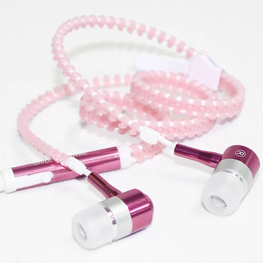 

6 Color Glow In Ear Luminous Light Metal Zipper Earphone Glow In The Dark Earphone For iphone Auriculares