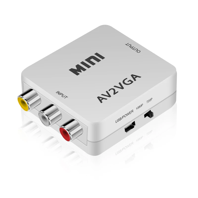 Видеоконвертер Kebidu HD RCA CVBS AV в VGA мини-конвертер AV2VGA с 3 5 мм аудио ПК HDTV |
