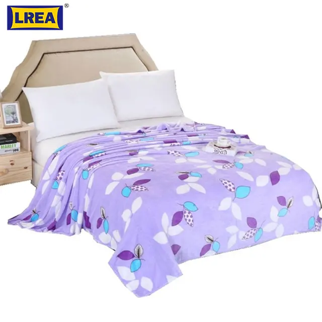 brand fashion 3 sizes purple leave style bed blanket warm and purple brand bed sheets