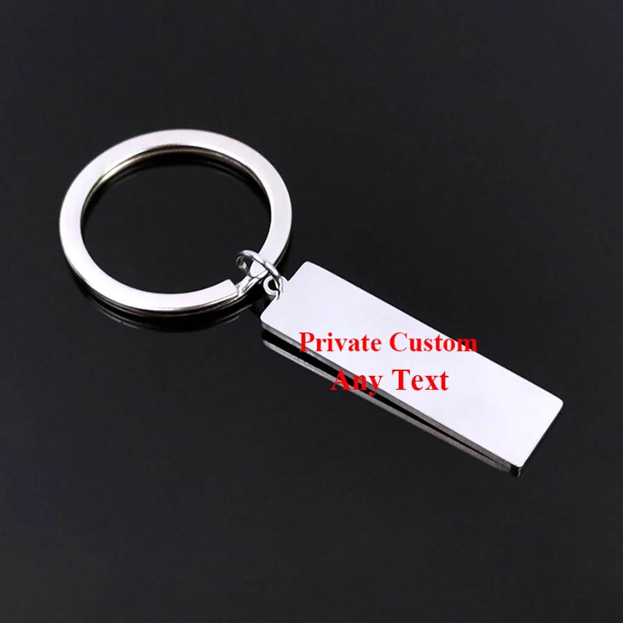 

11*37mm Keychains Private Custom Keychain Any Text Pattern Keyring Couples Women Men Boyfriend Husband Anniversary Gift Key Fob