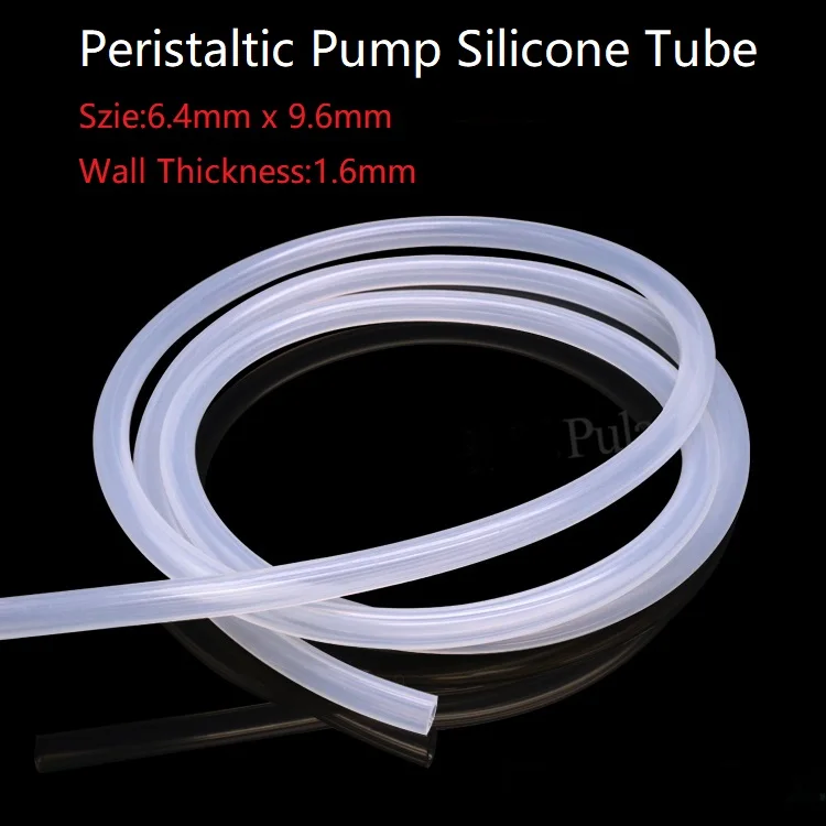 

Transparent ID 6.4mm x 9.6mm OD Thickness 1.6mm Peristaltic Pump Silicone Hose Food Grade Soft Flexible Pipe Water Connector