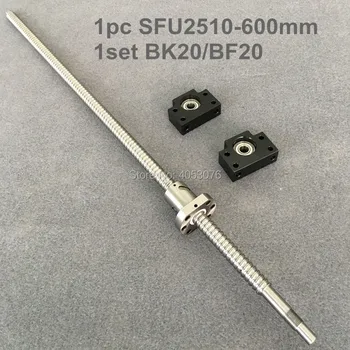 

Ball screw SFU / RM 2510- 600mm ballscrew with end machined + 2510 Ballnut + BK/BF20 End support for CNC