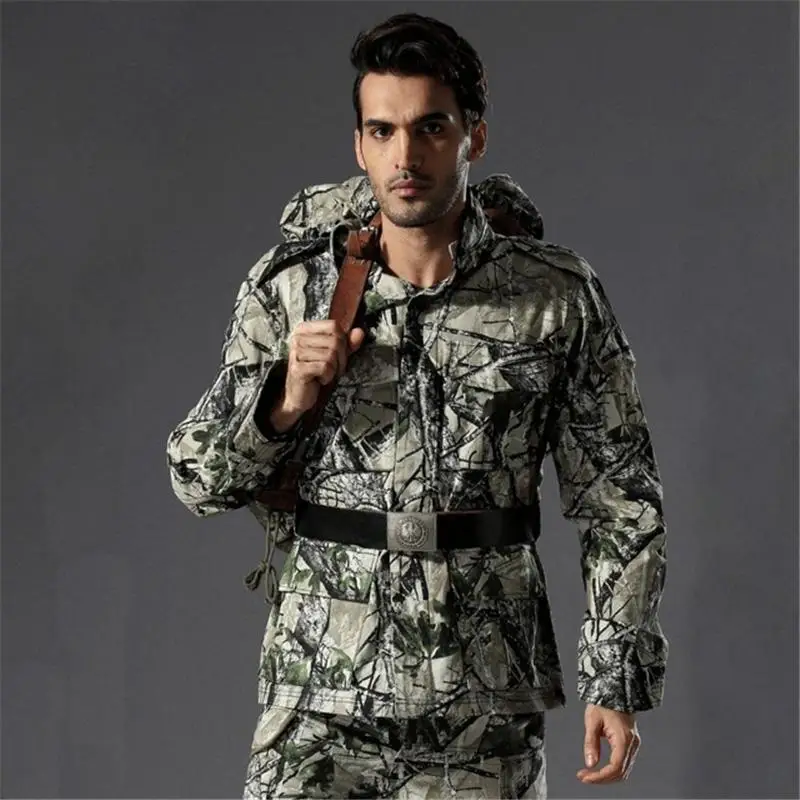 

Novel Tactical Hunting Jacket Men Outdoor Spring Autumn Winter Cotton Coat Bionic Terrain Camouflage Camping Hunting Sports Jack