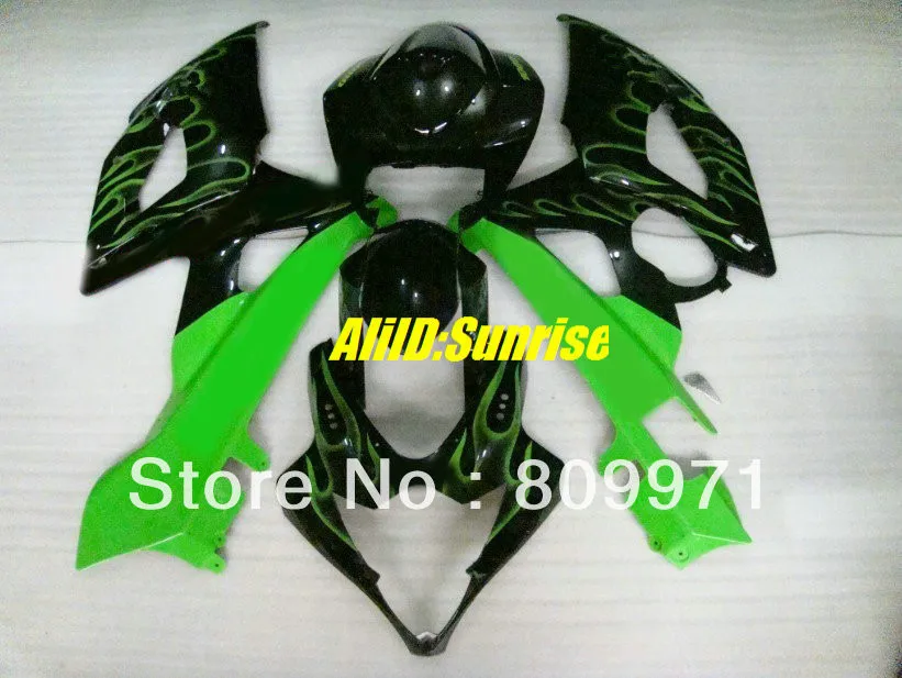 

S390 NEW Green flames black Fairing kit for SUZUKI GSXR1000 2005 2006 GSX-R1000 GSXR1000 K5 05 06