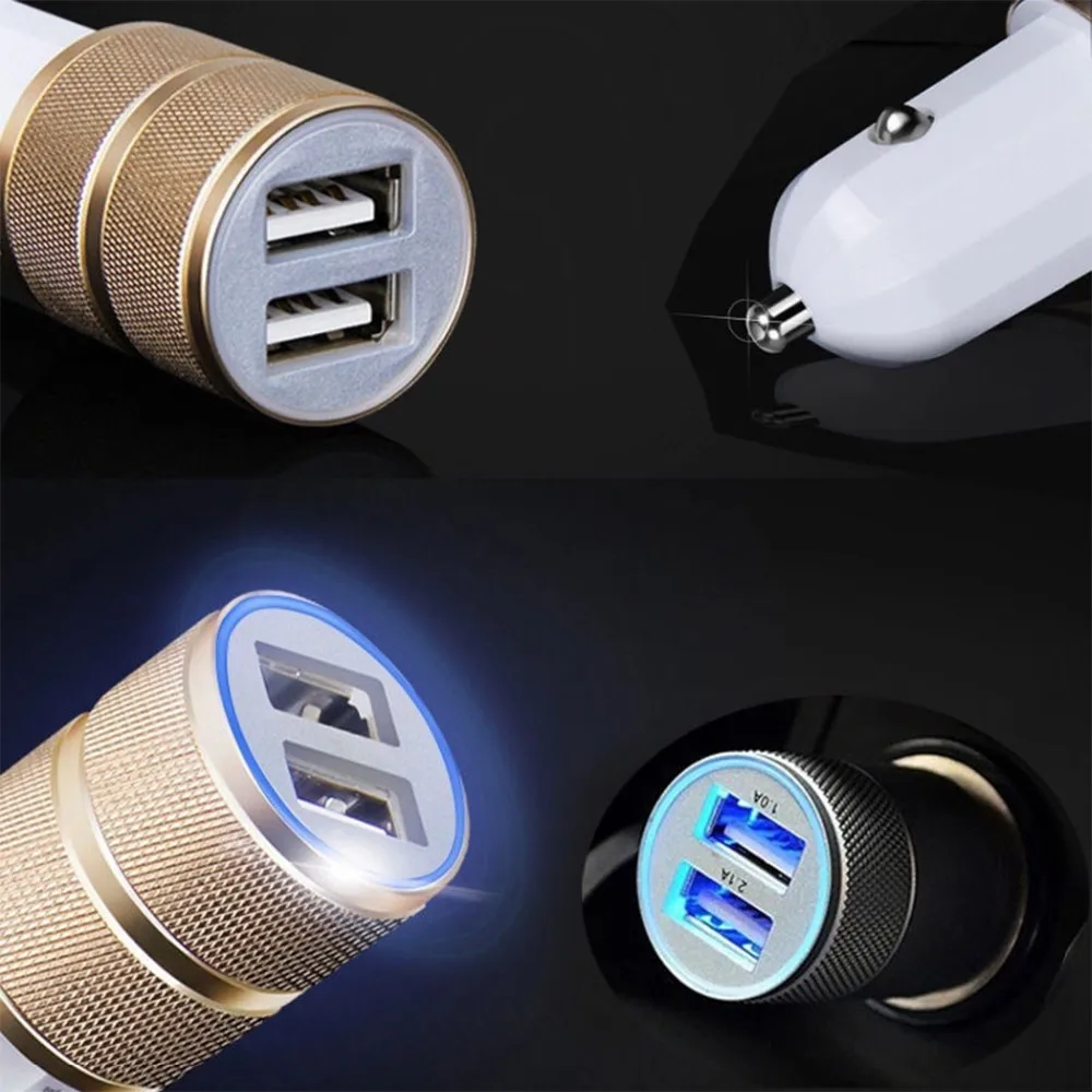 100PCS/Lot Universal Dual 3.1A 2 Port USB Car Charger