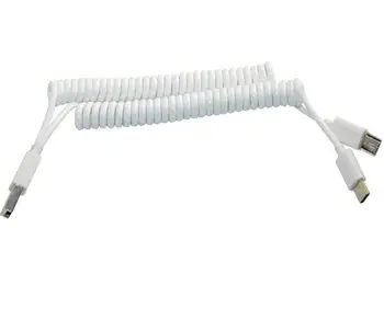 

1m Spring Coiled USB 2.0 Male to tpye-c* Micro 5Pin Data Flat Extension Cable