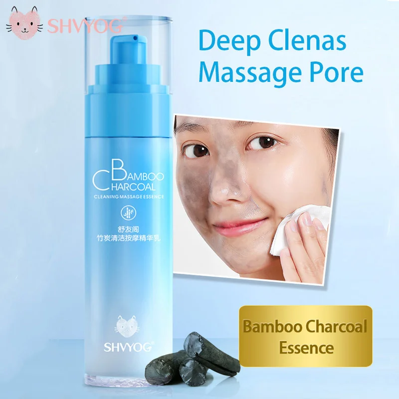 

SHVYOG Bamboo Charcoal Cleansing Massage Essence Deep Cleaning Pores Facial Cleanser Remove Makeup Residue Skin Care