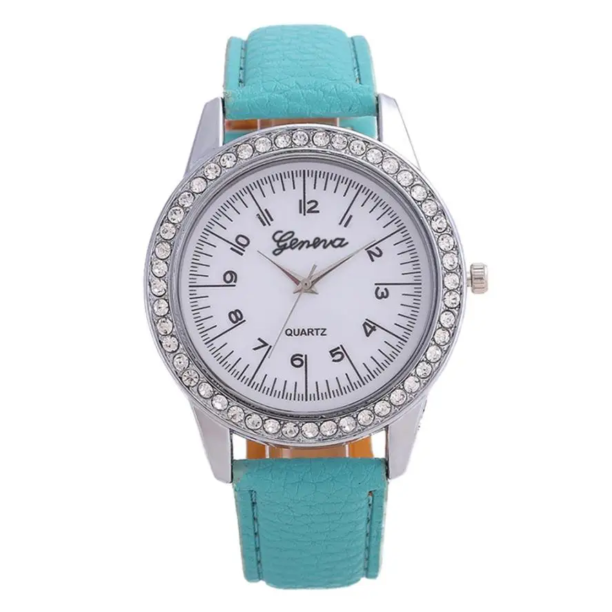 Женские часы с принтом из искусственной кожи, аналоговые кварцевые наручные часы, модные женские часы, женские часы, горячая Распродажа - Цвет: gn