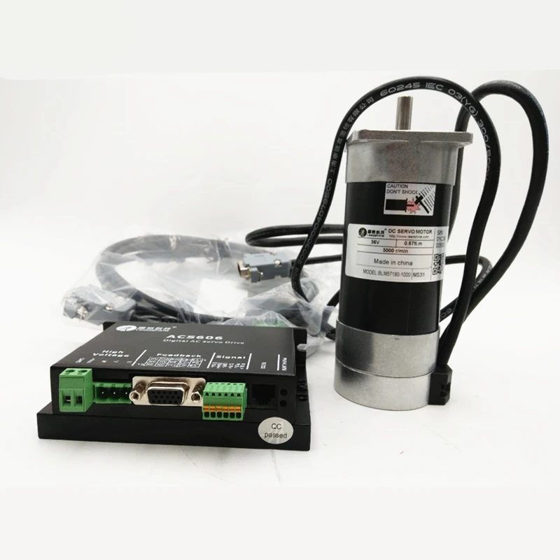 Leadshine 180 Вт бесщеточный Серводвигатель + Drive Kit BLM57180-1000 + ACS606 + кабель 6.7A 36VDC 0.57NM 3000 об./мин. импульса Управление