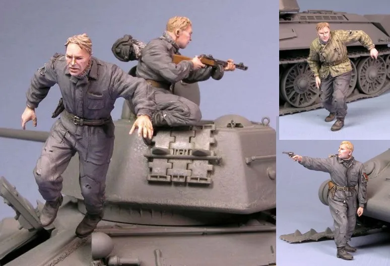 Набор для 1:35 рисунков из смолы неокрашенный T102 (4 фигурки)|Наборы сборки моделей| |