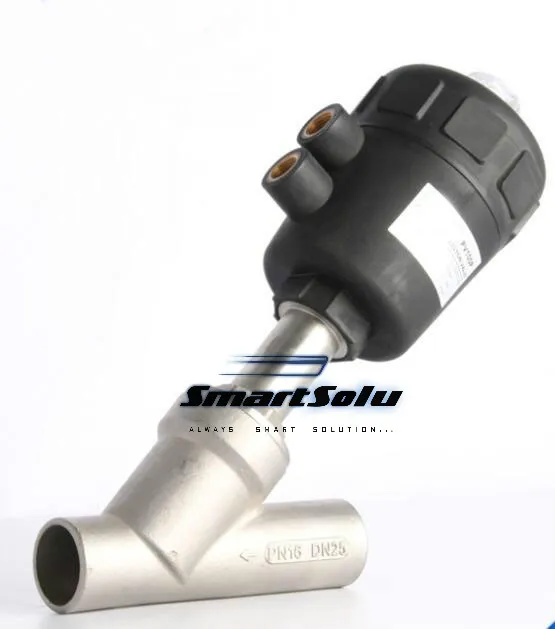

2 inch 2/2 Way single acting angle seat valve normally closed pneumatic angle seat valve 63mm actuator