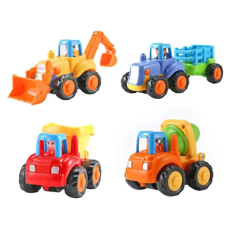 4 цвета, Детская мини литая машина, Инерционная модель автомобиля, самосвал, тракторные транспортные средства, игрушки для детей