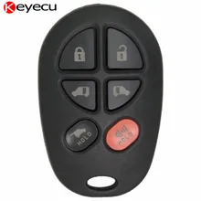 Keyecu 6 Button Keyless Entry Remote Car Key Fob for Toyota Sienna 2004 2005 2006 2007 2008 2009 2010 2011 2012 2013,GQ43VT20T