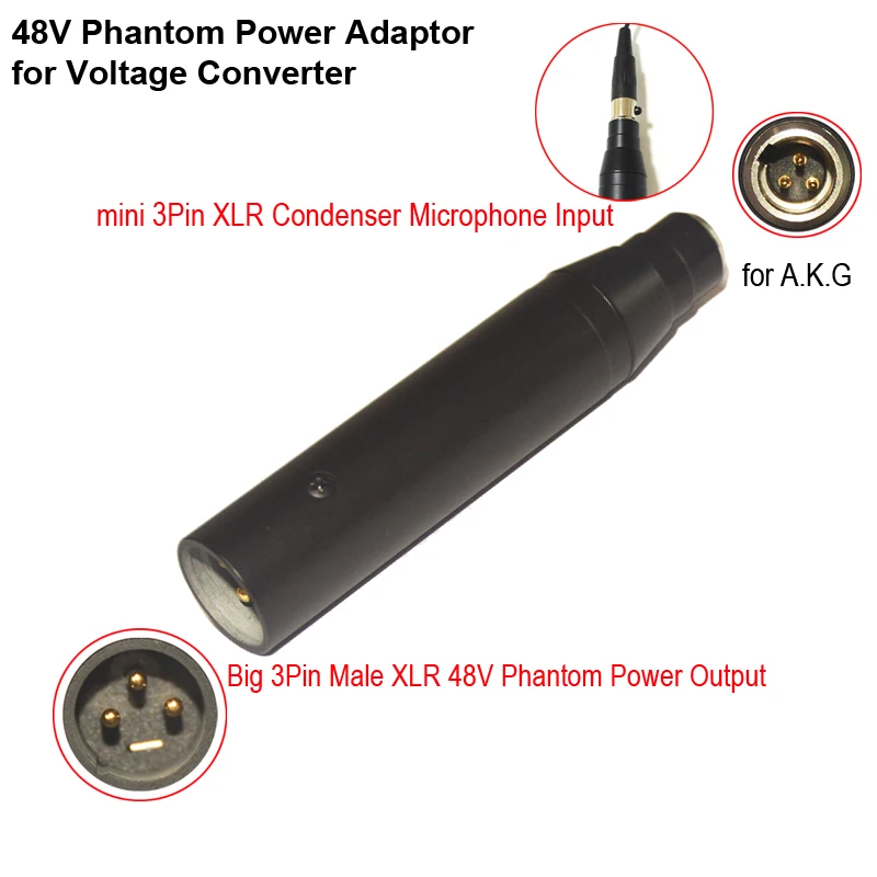 3pin 48V phantom power adapter
