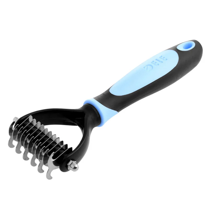 Pet Fur Knot Cutter Remove Rake Grooming Shedding Brush Comb Rake Dog