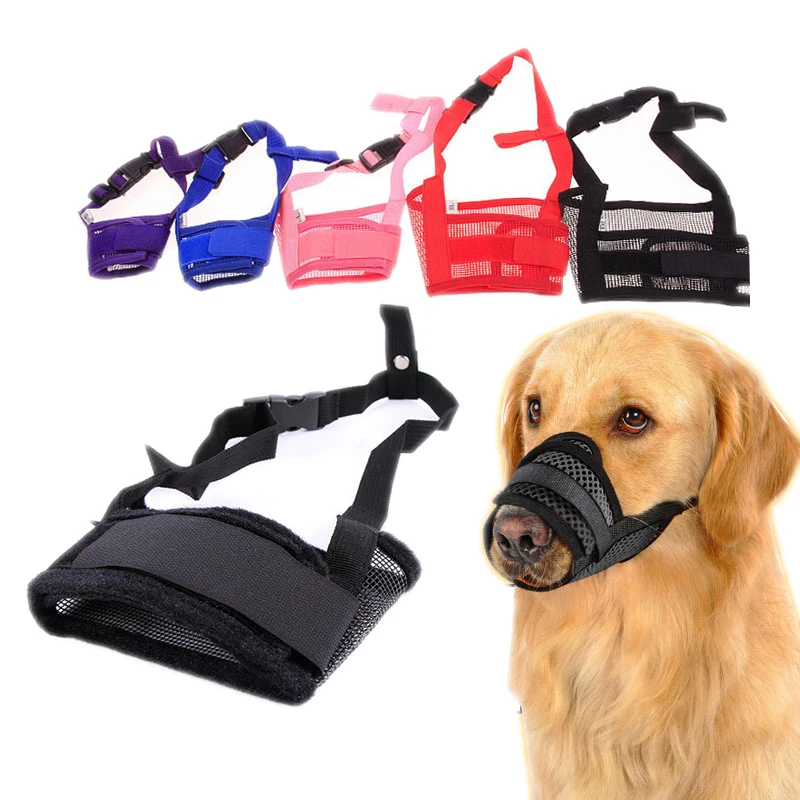 Pet Dog Accessories Anti bite Muzzle for Small Dogs Mesh Adjustable Chew Muzzle Dogs Accessories