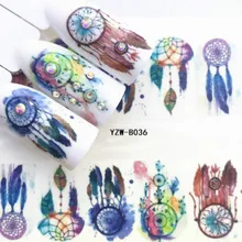 1 шт перьевые колокольчики, наклейки для ногтей, бабочки, цветы, водная переводная наклейка, Слайдеры для украшения ногтей, тату,, хит