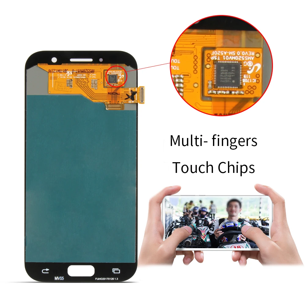 Супер AMOLED 5," для SAMSUNG Galaxy A5 ЖК-дисплей с сенсорным экраном дигитайзер ЖК-дисплей для SAMSUNG A520 SM-520F A520M A520 дисплей
