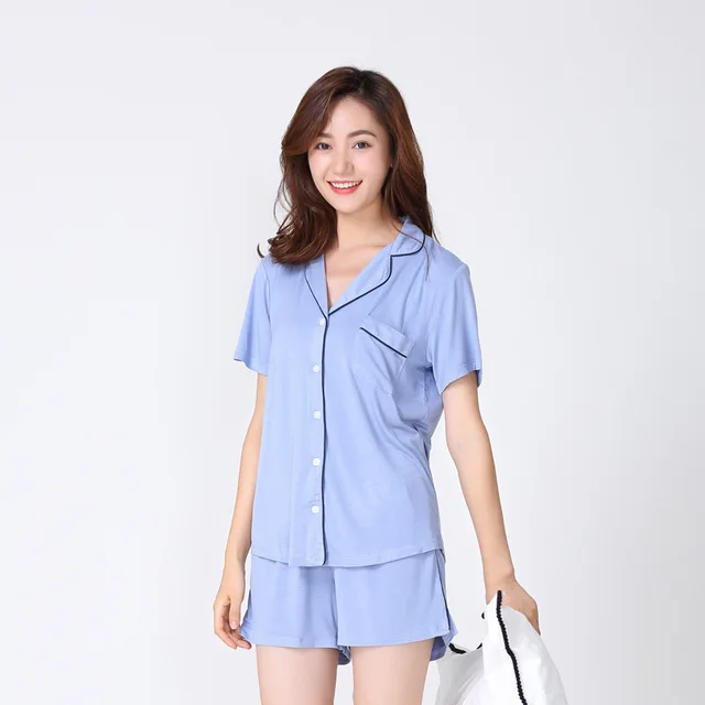 2018 Women's Pajamas Set Modal Pajama Shorts for Women Cotton Pijamas