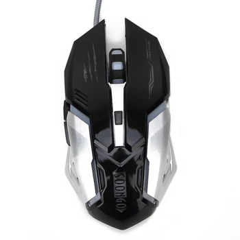 

USB Optical Gaming Mouse 3200DPI Adjustable with 4 LED Breathing Light Pro Computer Mice for Laptop PC Gamer Overwatch Dota 2