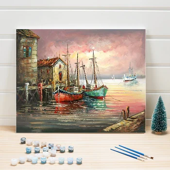 

Color By Numbers 40x50cm Paint Acrylic Sea View On Canvas Digital Oil Painting Kits Wall Pictures For Living Room Adults Package