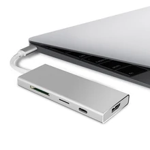 USB концентратор USB 3,1 тип-c к HDMI/USB3.0 концентратор/SD TF карта конвертер 7 в 1 расширитель 4K HDMI кабель цифровой аудио видео адаптер