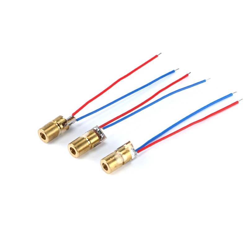 10pcs 650nm 6mm 3V 5mW Laser Dot Diode Module Red Copper Head (2)