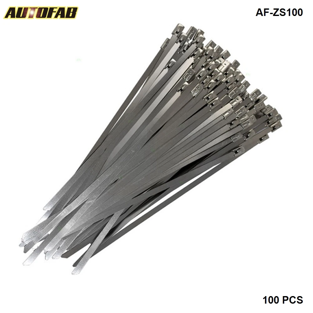 

100xStainless Steel Metal Cable ties Zip Straps Exhaust Heat Wrap 4.6mmx300mm For Honda Civic EK EM Jdm 99-00 AF-ZS100