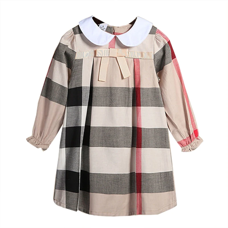 

Plaid Girls Dresses Long Sleeve 2017 New Girls Clothes Cotton Children Dresses Toddler Clothing Baby Girl Clothing Kids Dresses