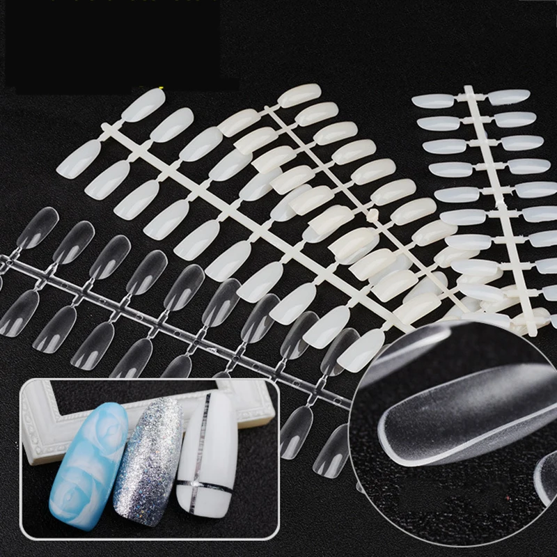 2 Packs Transparent Natural False Nail Tips Fake Nail Art Tips Polish