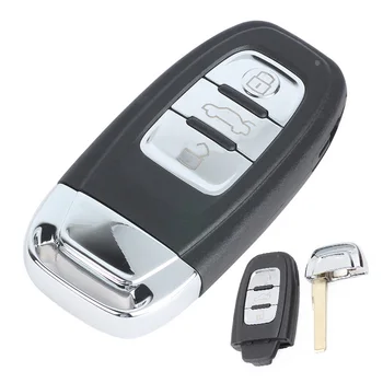 Keyforkess per Audi A6L Q7 modello pieghevole aggiornato 3 pulsanti Keyless Go Smart Remote Car Key Shell Case Cover Fob con lama - KEYECU per Audi A6L Q7 modello pieghevole aggiornato 3 pulsanti Keyless Go Smart Remote Car