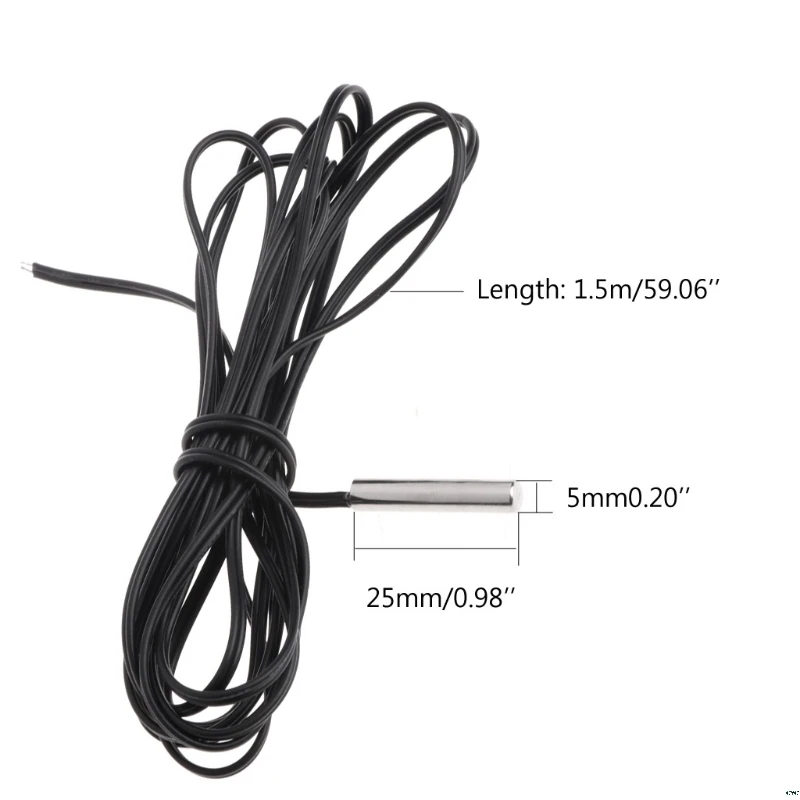 5pcs 150cm Ntc 10k Ohm 1 3435 Thermistor Temperature Sensor Cylinder