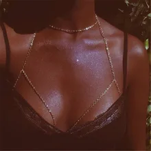 Модный женский сексуальный бюстгальтер с блестками, бикини, пляжный пояс, ожерелье, талия, живот, цепь тела, модное ювелирное изделие#241361