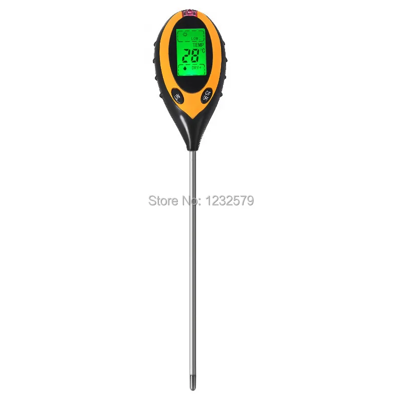 New Professional 4 In 1 Digital LCD Temperature Moisture Sunlight PH