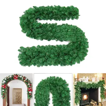 

270 x 25 cm PVC Artificial Garland Foliage Green Leaves Artificial Vines for Christmas Decorations
