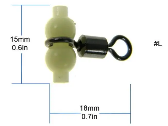 100 шт. S# L#3 способ тройной Rolling Barrel Вертлюги рыболовный разъем со светящимися бусинами форма тыквы Сплит поворотные рыболовные снасти - Цвет: 100pcs size L